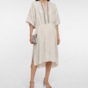 Brunello Cucinelli Beige Midi Dress